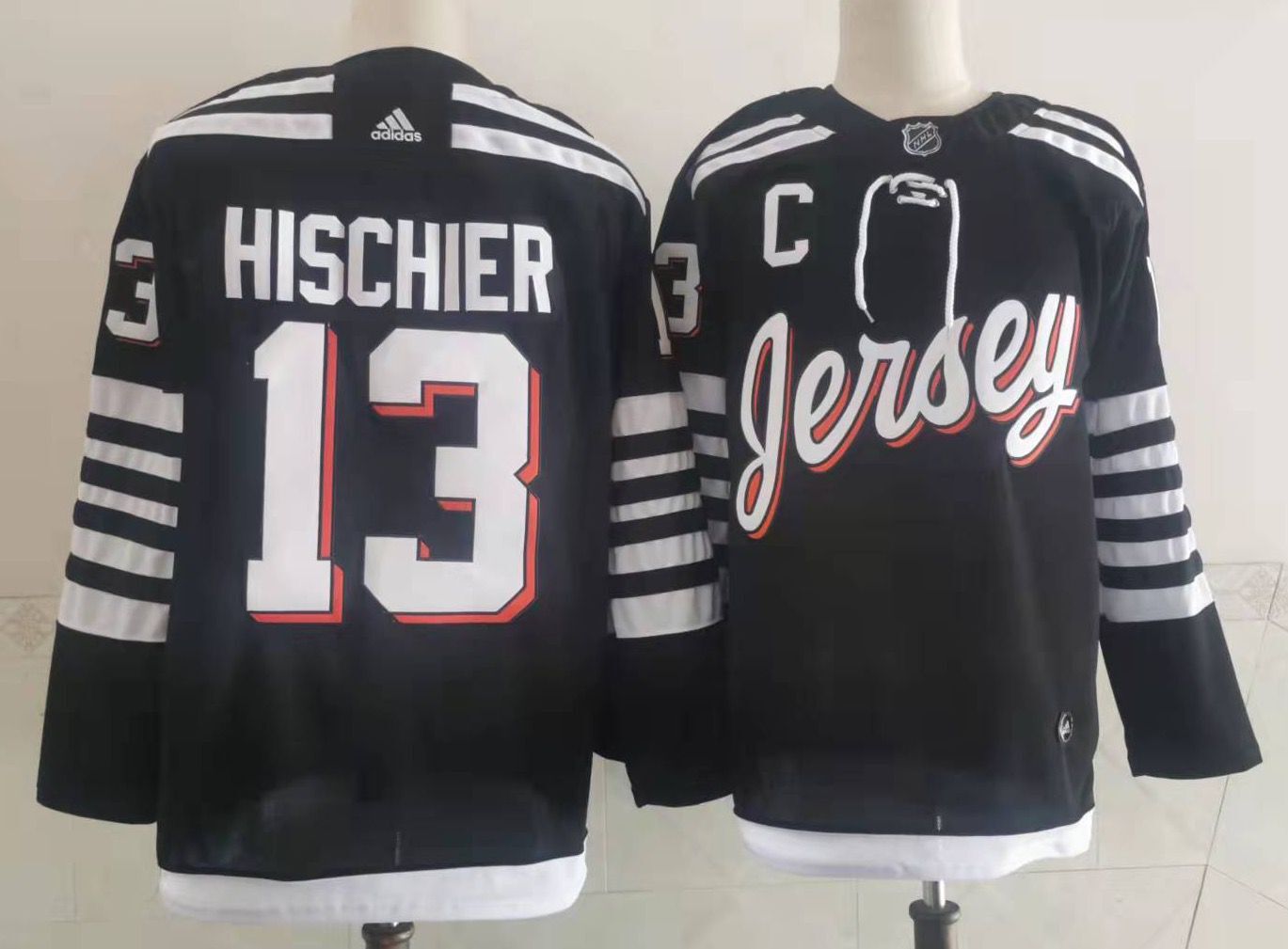 Men New Jersey Devils #13 Hischier Blue New 2022 Adidas NHL Jersey